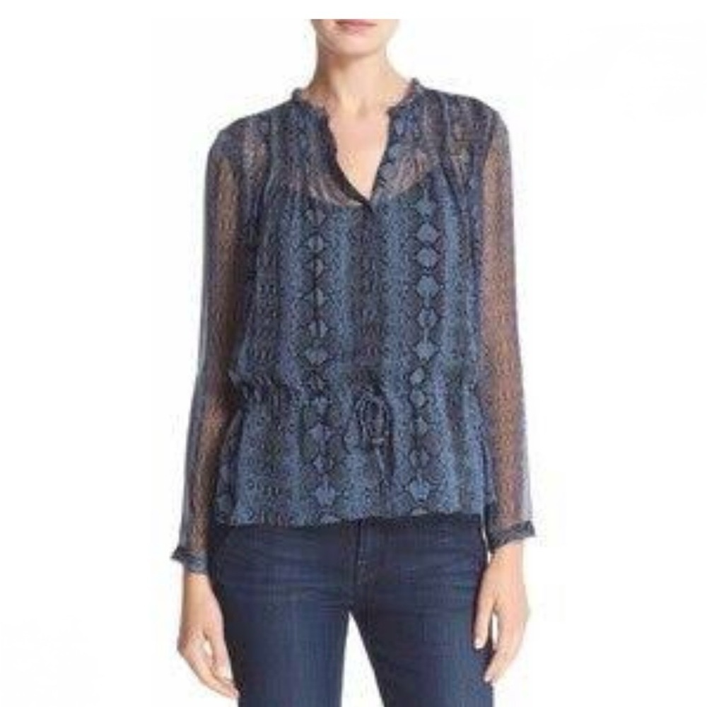 Rebecca Taylor Silk Snake Print Blouse Size 2